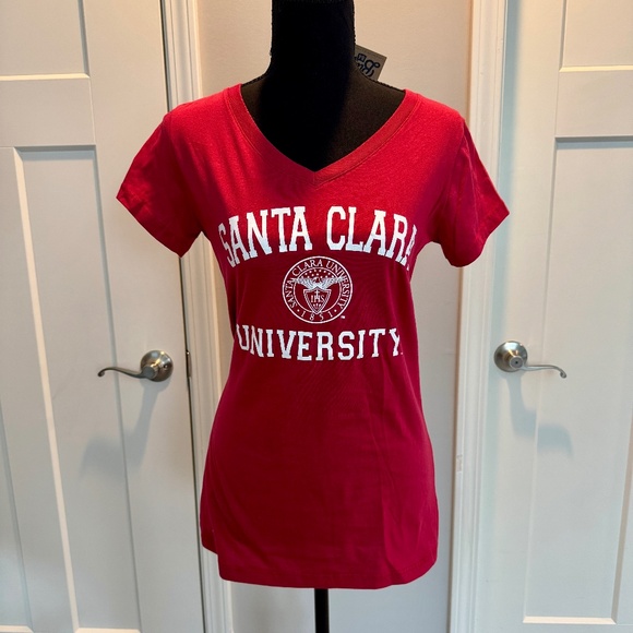 Women's Santa Clara University T Shirt, cap sleeves, NWT, Red, L - Picture 5 of 6